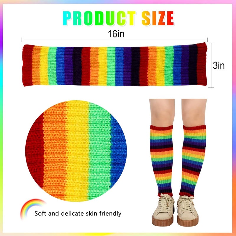 Junely Leg Warmers for Women 80s Cable Knit Leg Warmer for Ballet Dance Figure Skating Yoga Party Junior Neon Long Socks - Image 5